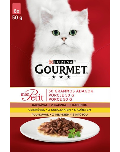 GOURMET Mon Petit Mix hydinová príchuť (6 x 50 g)