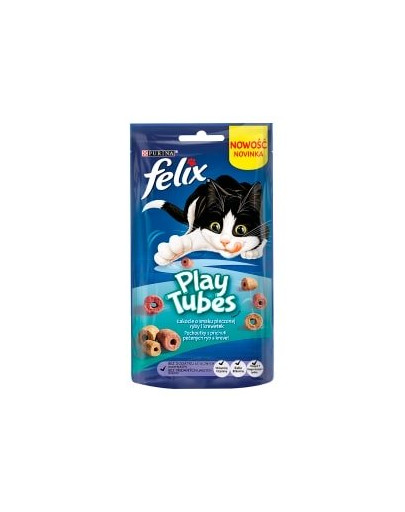 FELIX Play Tubes Pochúťka pre mačky ryby a krevety 50 g