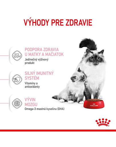 ROYAL CANIN Mother&Babycat granule pre gravidné alebo dojčiace mačky a mačiatka od 1 do 4 mesiacov 4 kg