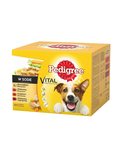 PEDIGREE Hovädzie,kuracie a morčacie v omáčke 48 x 100 g