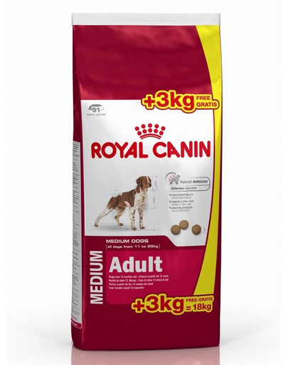 ROYAL CANIN Medium adult 15+3 kg GRATIS