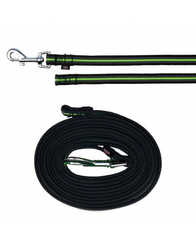 TRIXIE Stopovacie vodítko "Fusion tracking lead" 3 m / 17 mm čierno-zelené
