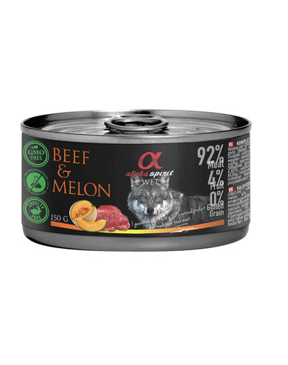ALPHA SPIRIT Krmivo pre psov v konzerve Hovädzie mäso s melónom 150 g