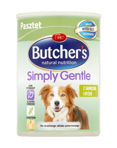 BUTCHER'S Simply Gentle jahňacina a ryžou 390 g