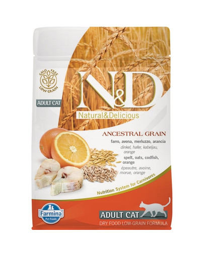 N&D Low Grain CAT Adult Codfish & Orange 5 kg