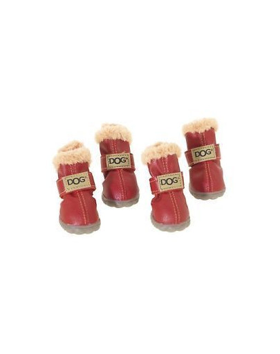 ZOLUX Topánky pre psov T4 (5,5x4,5 cm. Horná výška 8 cm), červené-4ks