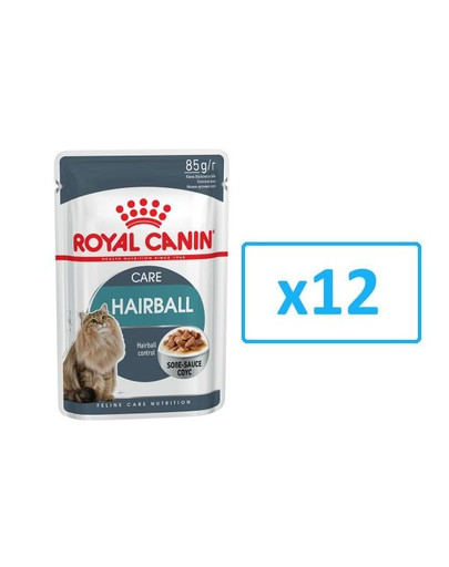 ROYAL CANIN Hairball Care Gravy 85g x 12 kapsička pre mačky v šťave pre správne vylučovanie zámotkov v šťave