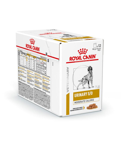 ROYAL CANIN Veterinary Health Nutrition Dog Urinary S/O Moderate Calorie Pouch 12x 85g