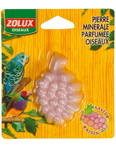 ZOLUX Minerálny blok pre exotické vtáctvo s príchuťou hrozna 110x25x125 mm
