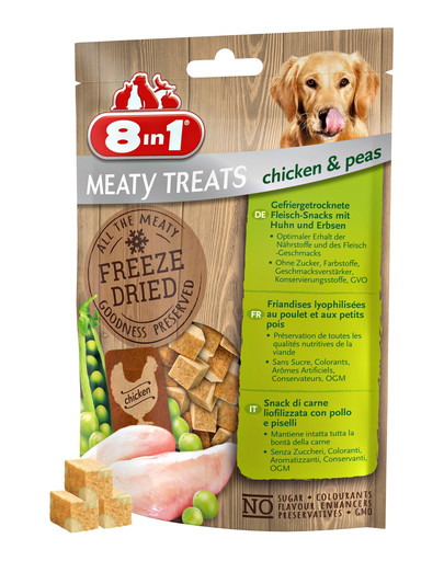 8IN1 Freeze Dried Chicken/Peas 50g - lyofilizované kuracie mäso s hrachom