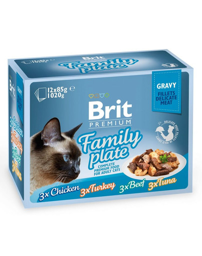 BRIT Premium Cat Delicate Fillets in Gravy Family Plate 12 x 85 g