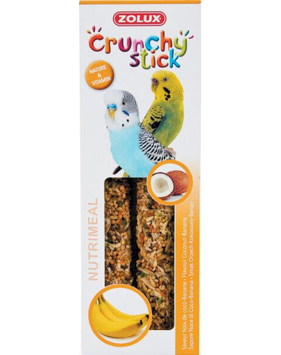 ZOLUX Crunchy Stick pre malé papagáje kokosové orechy banán 85 g