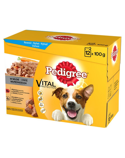 PEDIGREE hovädzie a kuracie mäso  12x100g x4