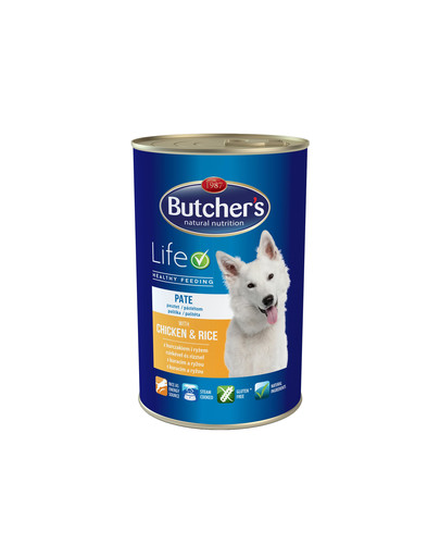BUTCHER'S Life paštéta s kuracím mäsom a ryžou 1200 g