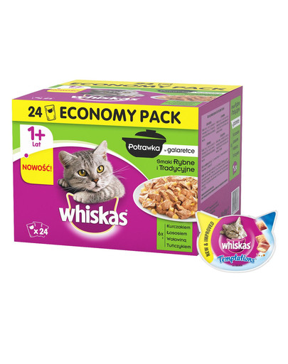WHISKAS Dusené mäso a tradičné arómy v omáčke 85 g x 24