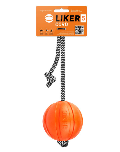 LIKER CORD Dog toy lopta na šnúrke pre psa 5 cm