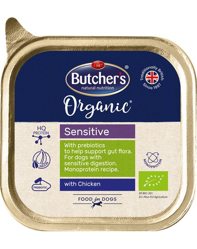 Butcher's Dog Organic Sensitive vanička s kuracím 150g
