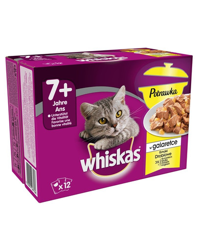 WHISKAS Senior hydinová príchuť v želé 48 x 85 g