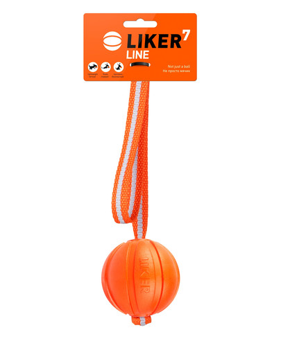 LIKER LINE Dog toy lopta na šnúrke pre psa 7 cm