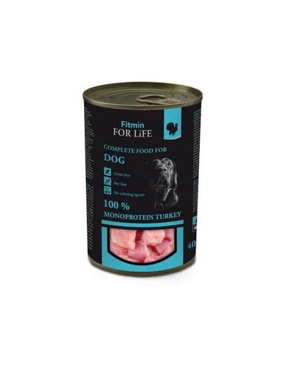 FITMIN For Life Turkey Morčacia konzerva pre psov 400 g