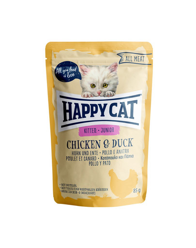 HAPPY CAT All Meat Junior Huhn & Ente 85g kura a kačica