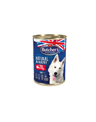 BUTCHER'S Natural&Healthy Dog s hovädzie ryžou pate 390g