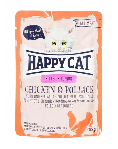 HAPPY CAT All Meat Junior Huhn & Seelachs 85 g kura a treska