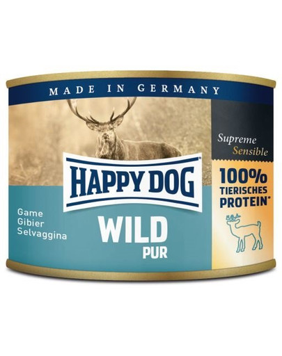 HAPPY DOG Wild Pur mokré jedlo s čistou zverinou 200 g