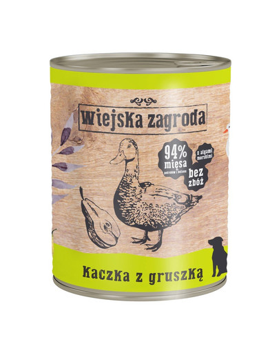 WIEJSKA ZAGRODA Kačka a hruška 800 g Bezobilná konzerva pre psov