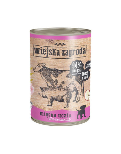 WIEJSKA ZAGRODA Mäsové hody pre šteniatka 800 g