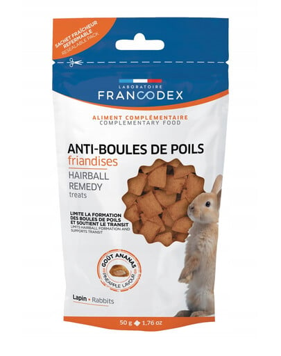 FRANCODEX Pamlsky proti moliam pre králiky 50 g