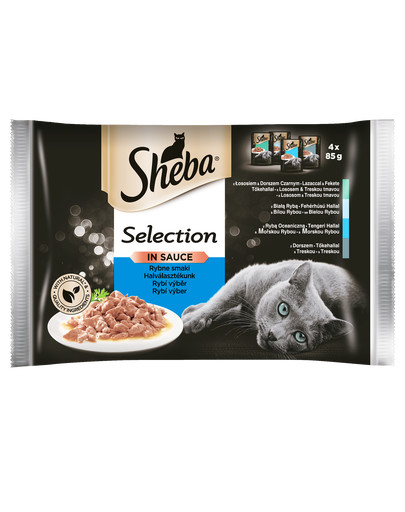 SHEBA Selection in Sauce Rybacie kapsičky 56 x 85 g 28 +28