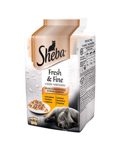 SHEBA Mini kuracie v omáčke 72 x 50 g (36 + 36 zdarma)