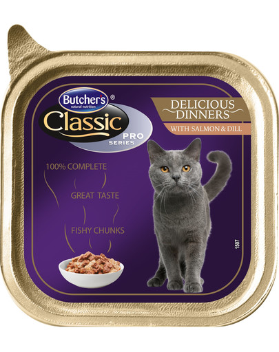 BUTCHER'S Classic Delicious Dinner Cat s lososom a kôprom 00 g