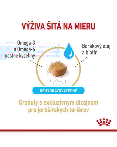 ROYAL CANIN Yorkshire Terrier Adult 8+ 500g granule pre staršieho jorkšírskeho teriéra