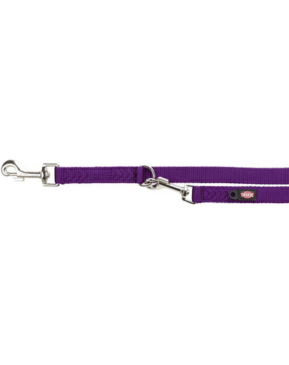 TRIXIE Premium Vodítko, dvojité, M–L: 2.00 m/20 mm, fialové