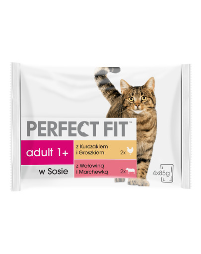 PERFECT FIT Cat Adult 1+ mäsová kapsička 4 x 85 g