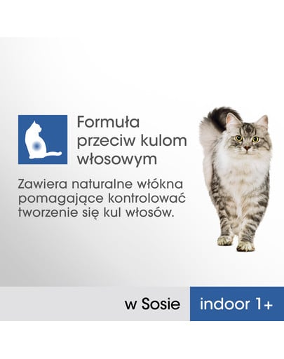 PERFECT FIT Indoor 1+ krmivo pre mačky, kuracie mäso, losos 4x85 g