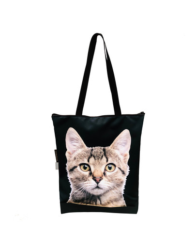 FERA Nákupná taška šedá mačka