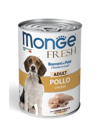 MONGE Fresh Dog Konzerva pre psov Kura v cestíčku 400g