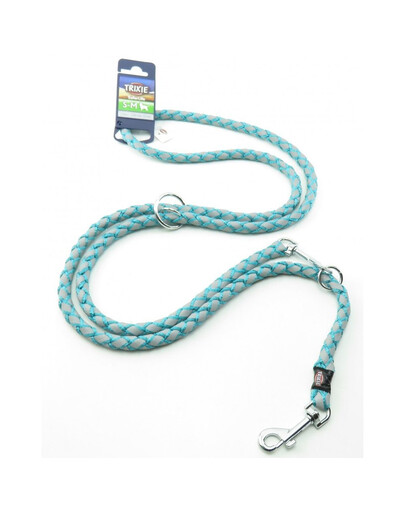 TRIXIE Cavo Reflect Reflexné nastaviteľné vodítko pre psa, Sea Blue S - M: 2,00 m / o 12 mm