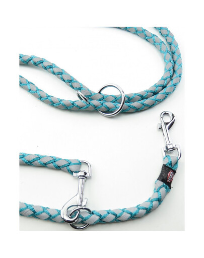 TRIXIE Cavo Reflect Reflexné nastaviteľné vodítko pre psa, Sea Blue S - M: 2,00 m / o 12 mm