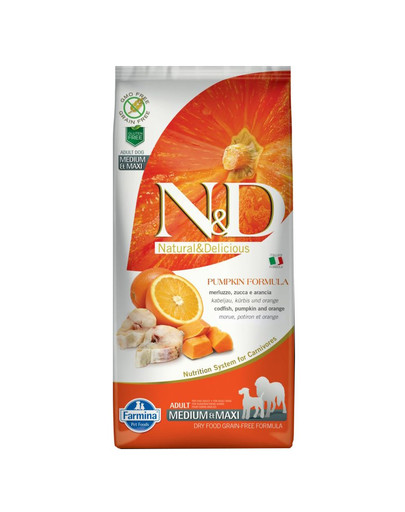 N&D Pumpkin Adult medium & maxi codefish & orange 2,5 kg