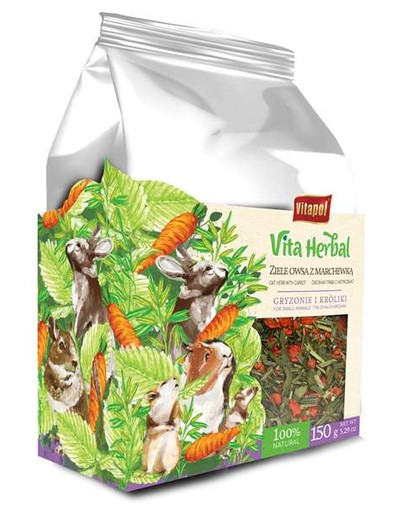 VITAPOL Vita Herbal Krmivo pre hlodavce a králikov s ovsenou bylinou a mrkvou 150 g