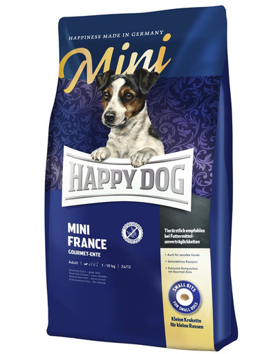 HAPPY DOG Mini France 4 kg + prírodné tyčinky 7 ks