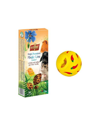 VITAPOL Vianočný set  Smakers pochúťky  s mandarínkou + Trixie Snack ball pre hlodavce 7 cm