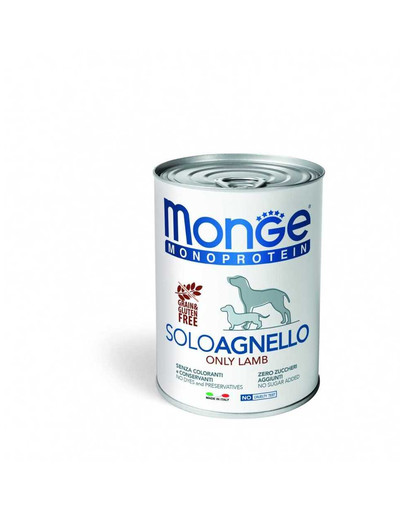 MONGE Monoprotein Solo Dog Jahňacia konzerva 400 g