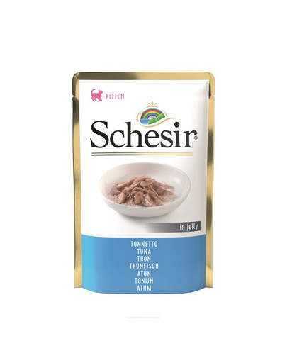SCHESIR Kapsička s tuniakom, krmivo pre mačiatka 85 g