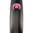 FLEXI Vodítko Black Design S pásik 5 m ružový