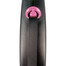 FLEXI Vodítko Black Design M pásik 5 m ružový